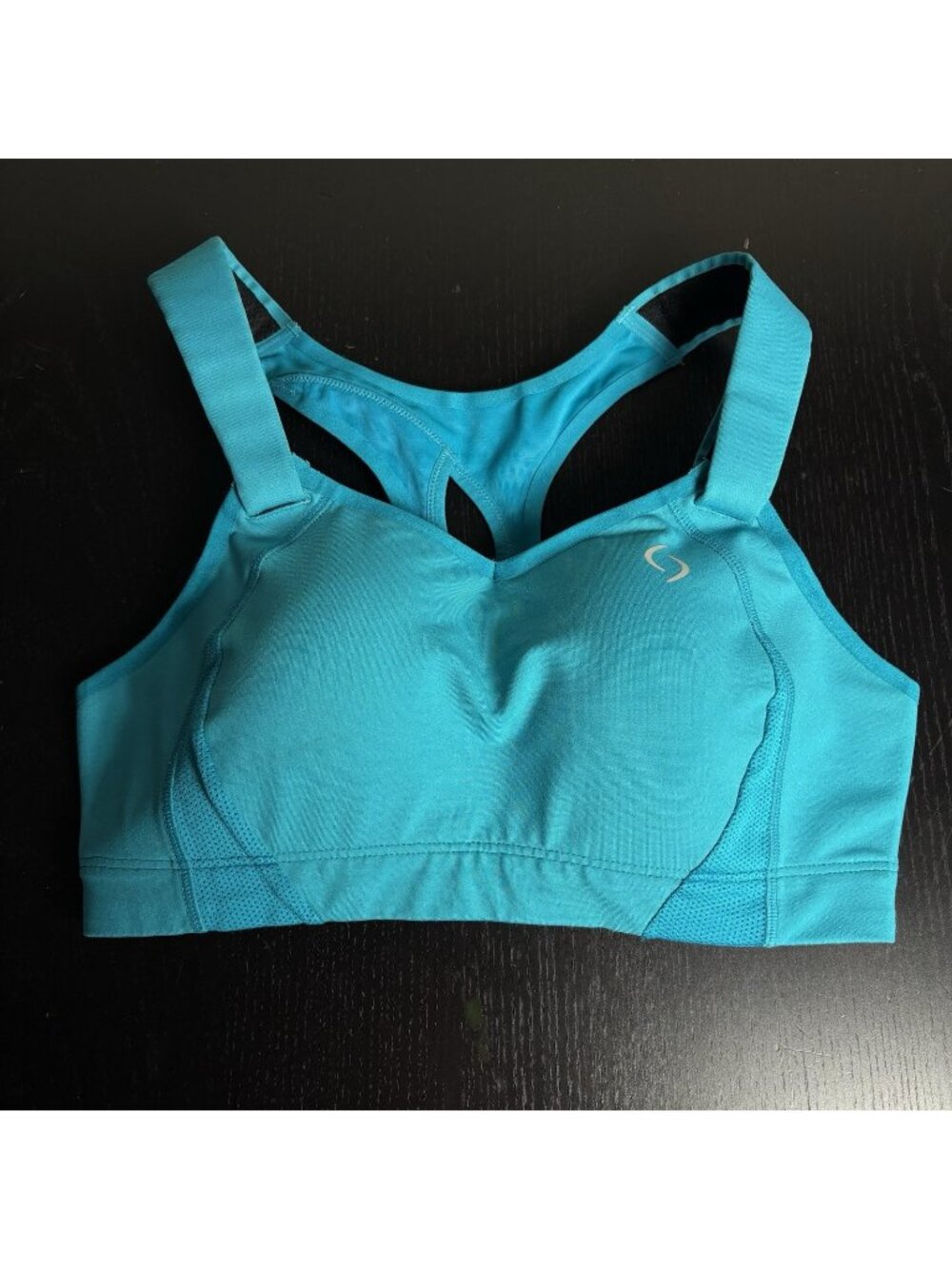 MOVING COMFORT Size 34C Juno Blue Wireless Sports Bra